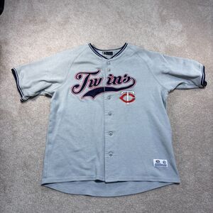 MN Twins Jersey Stitched, Blank Back, Gray, Size L